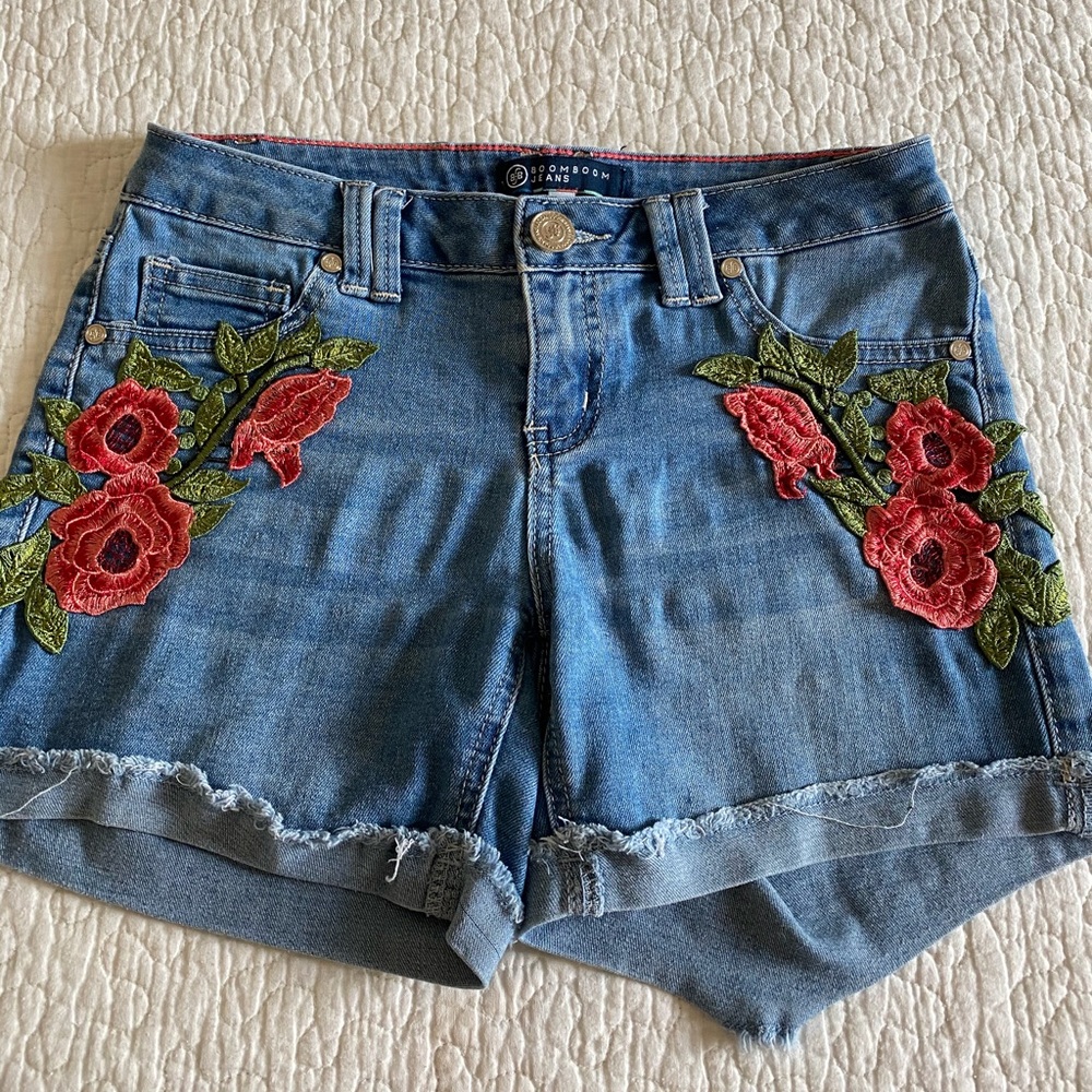 Floral Denim Shorts